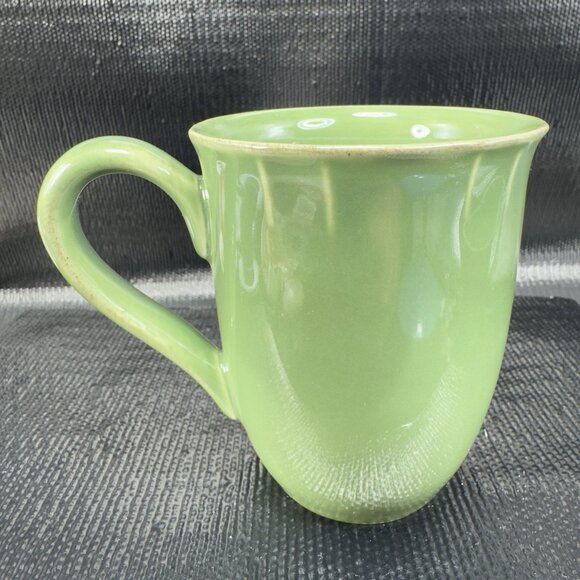 Pierre Deux Ceramic Coffee Mug Cup Set 2 Green Glaze Mugs Cups France Vintage - Picture 7 of 15